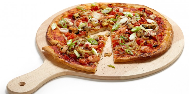 Pizza met zeevruchten
