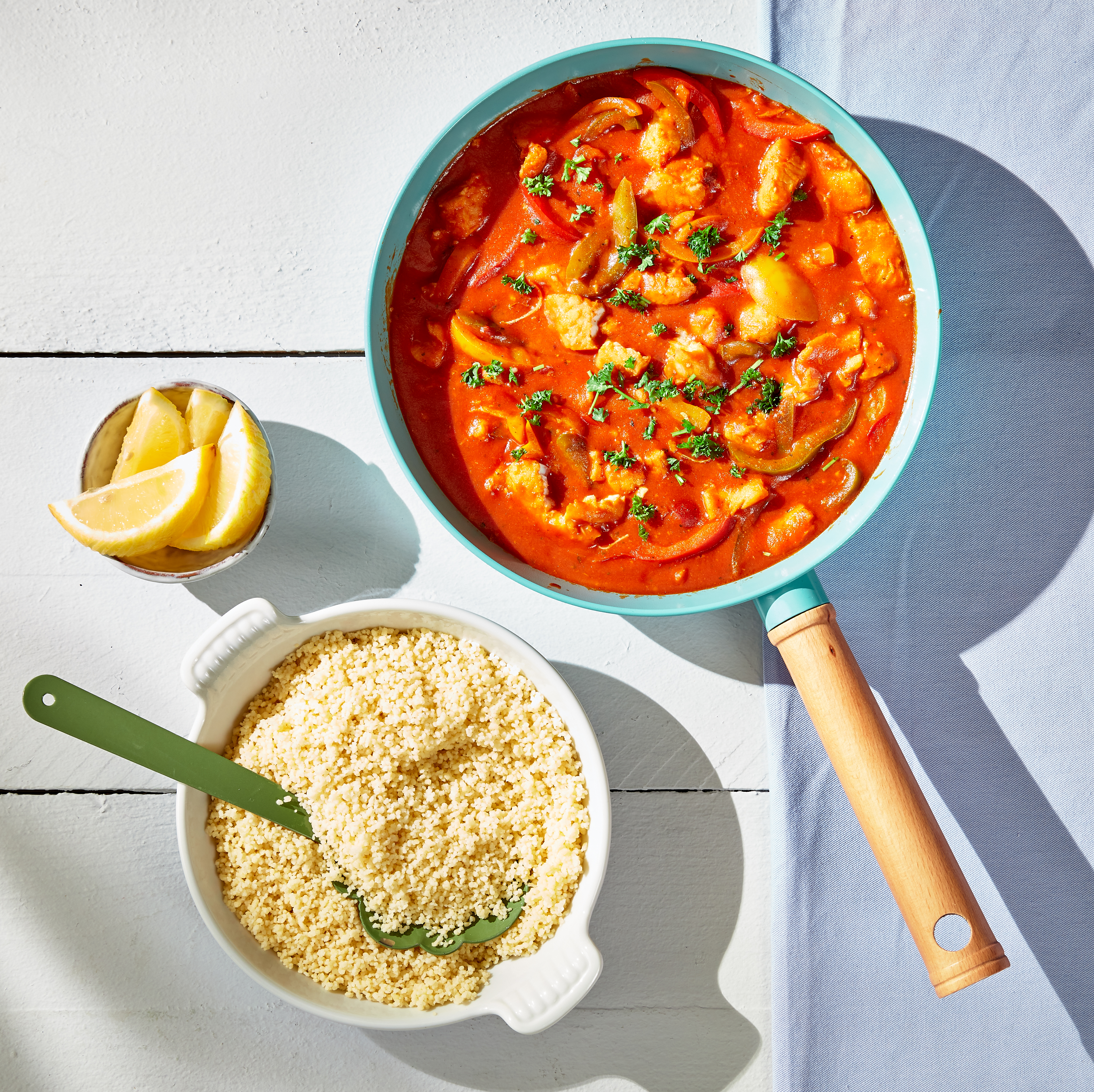 Kokos-visstoof met paprika en couscous