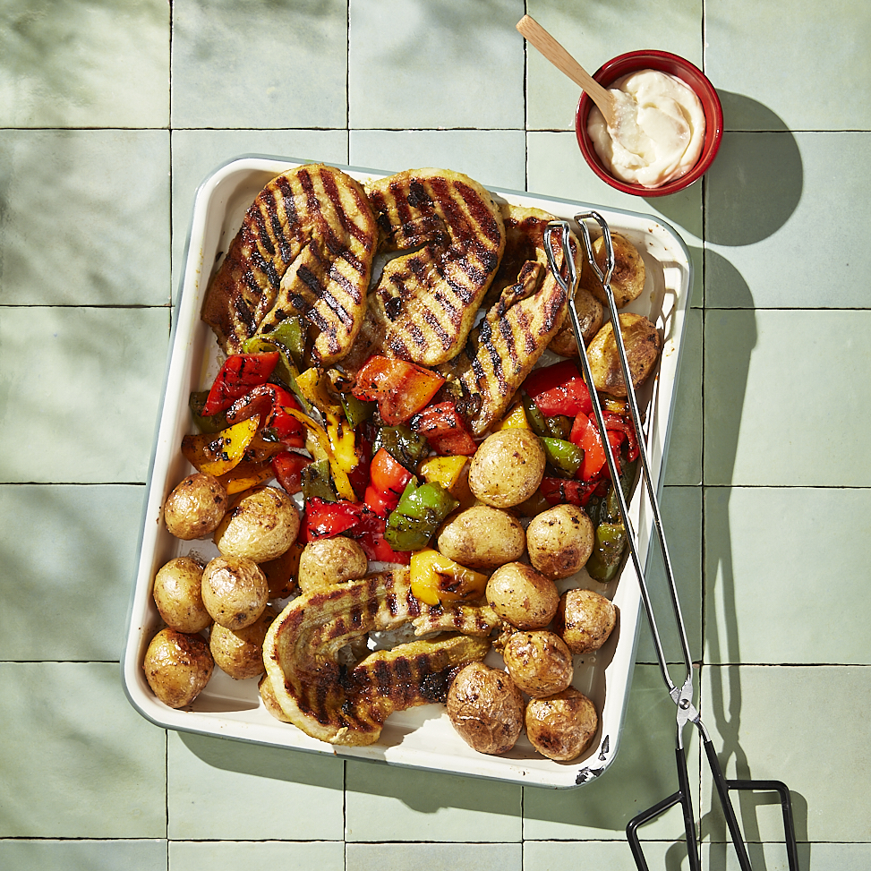 Gegrilde speklap met paprika