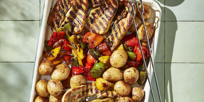 Gegrilde speklap met paprika
