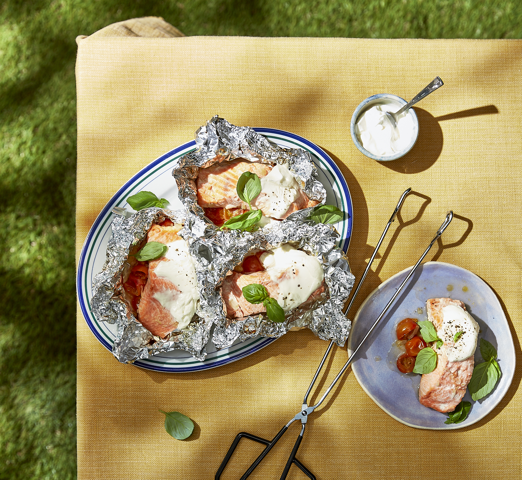 Zalmpakketje met tomaat en mascarpone
