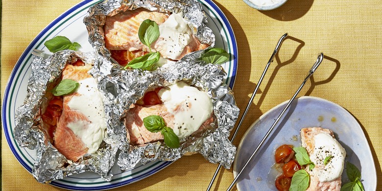 Zalmpakketje met tomaat en mascarpone