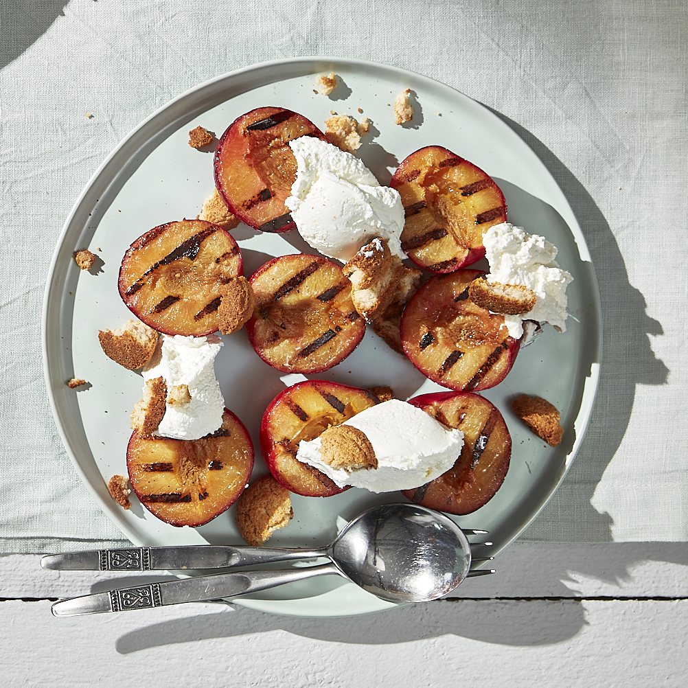 Gegrilde perziken met mascarpone