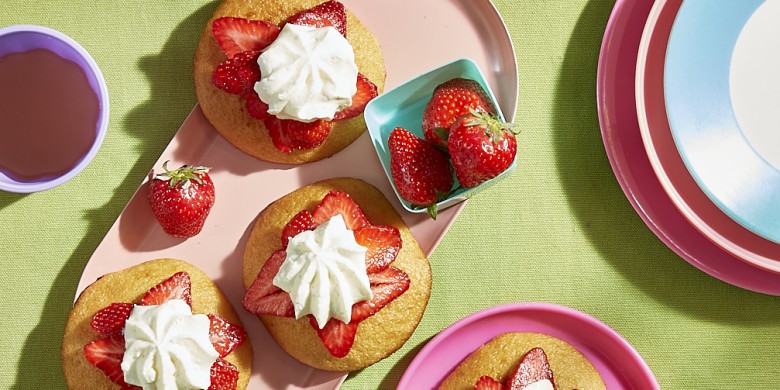 Aardbeienschuitjes met slagroom