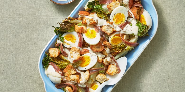 Caesar traybake met ansjovis