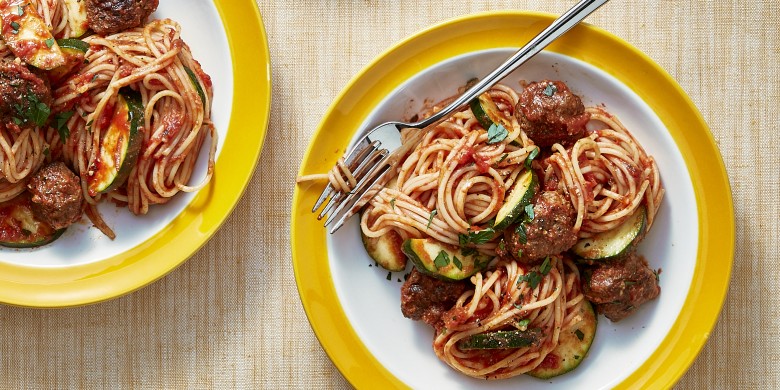 Spaghetti met pecorino-gehaktballetjes