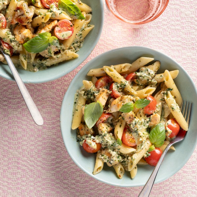 Pasta pesto kip
