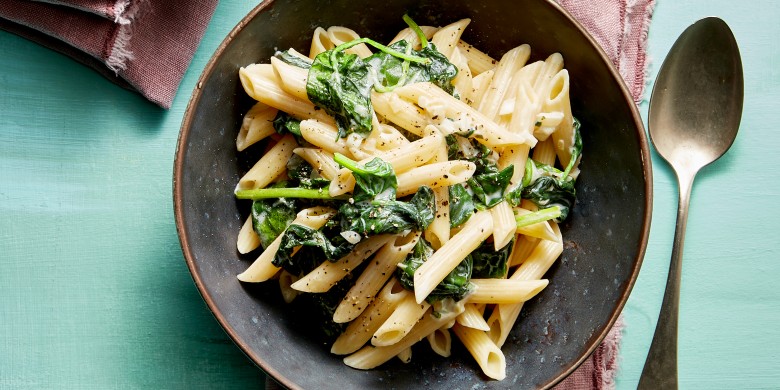 Boursin spinazie pasta