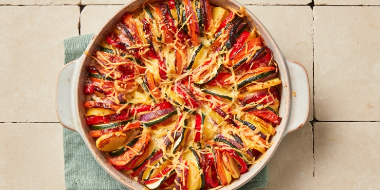 Bonte groentengratin met boerenkaas