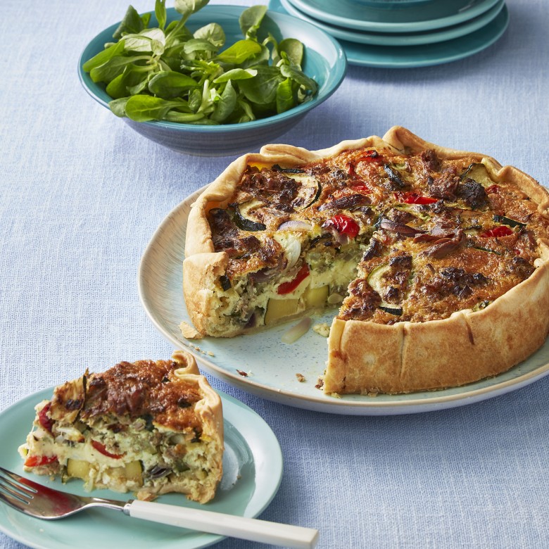 Groene curry quiche met tonijn