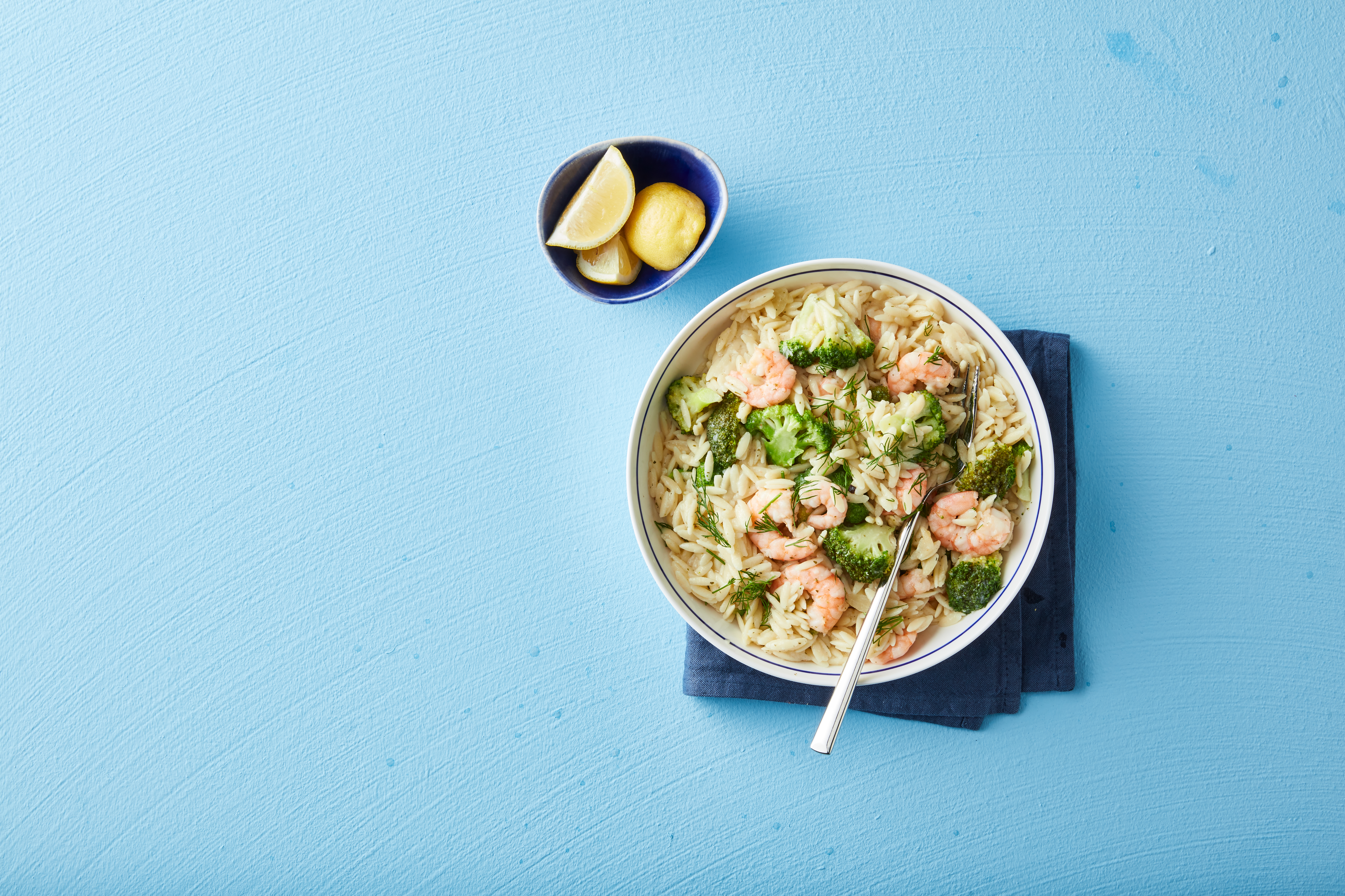 Citroen orzo met broccoli
