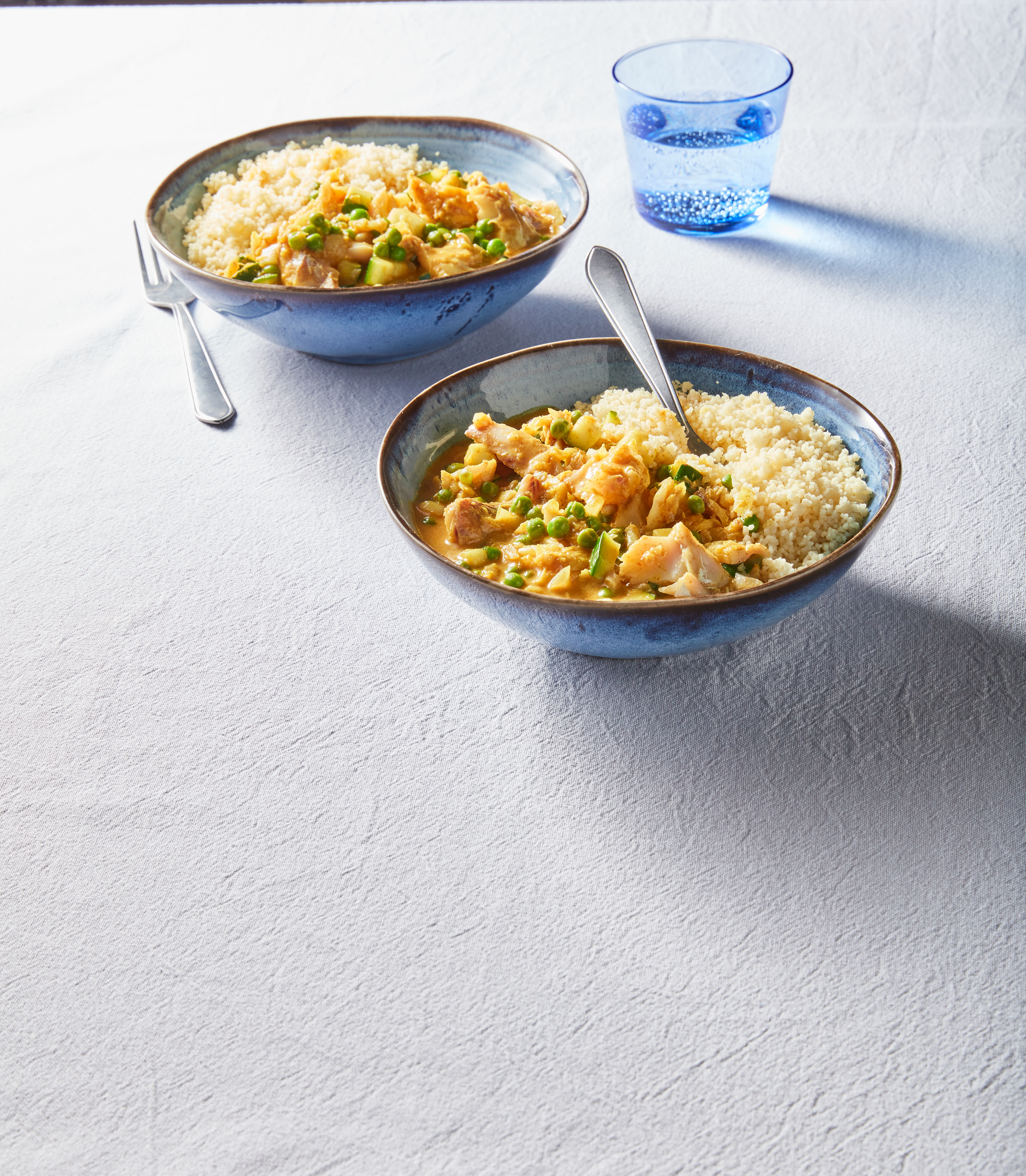 Gele viscurry met couscous