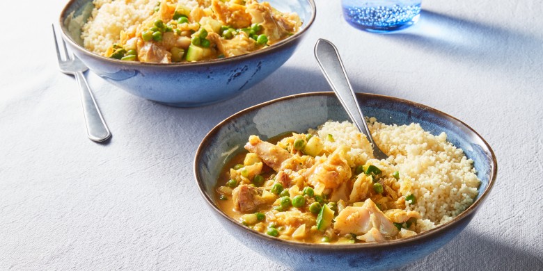 Gele viscurry met couscous