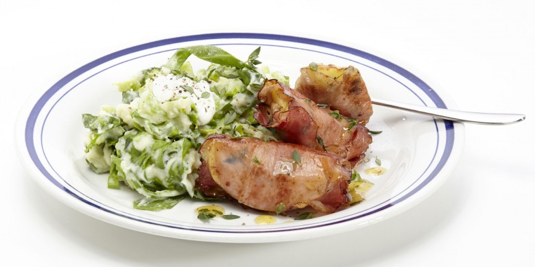 Raapsteeltjesstamppot met appelvinken