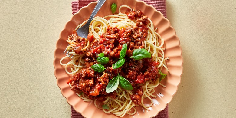 Spaghetti bolognese met kipgehakt