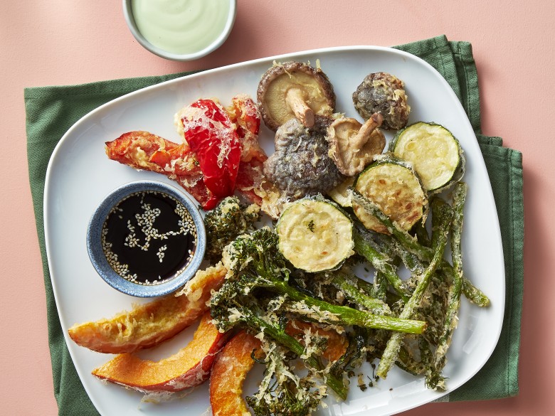 Groentetempura met sojadipsaus 