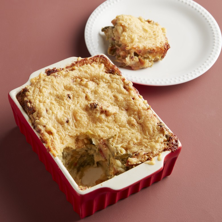 Andijvie ovenschotel met spekjes