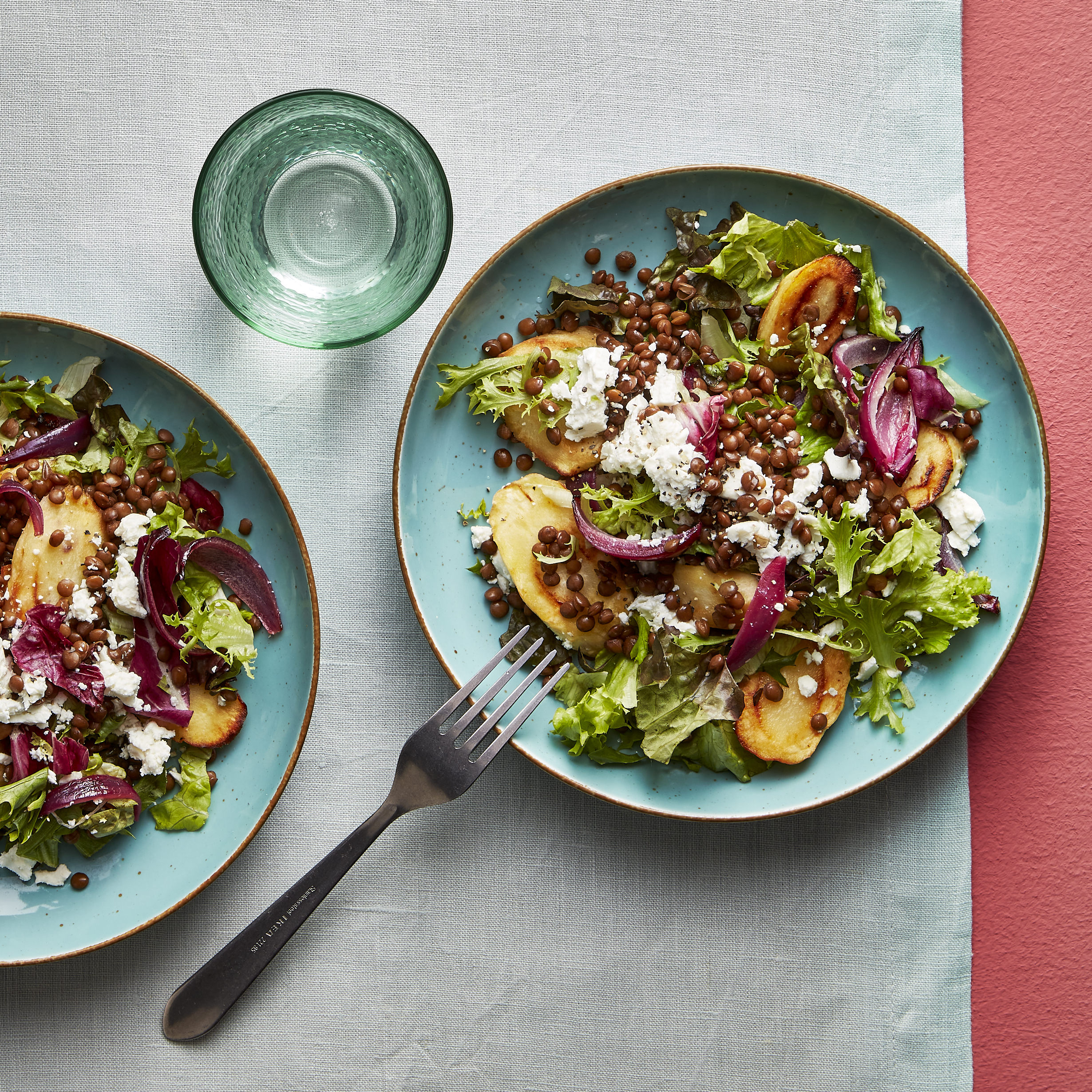 Pastinaaksalade met linzen en feta uit de airfryer