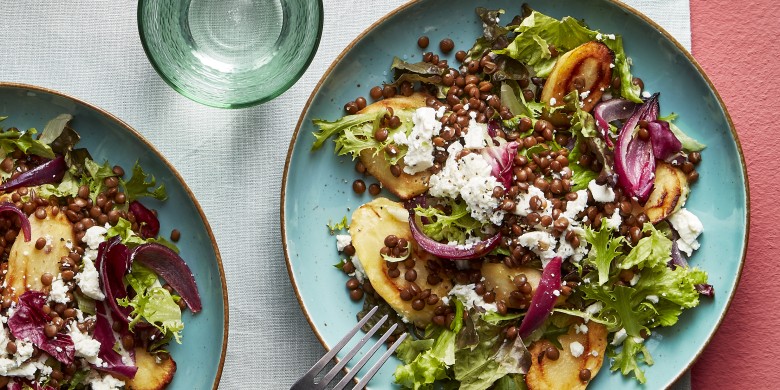 Pastinaaksalade met linzen en feta uit de airfryer