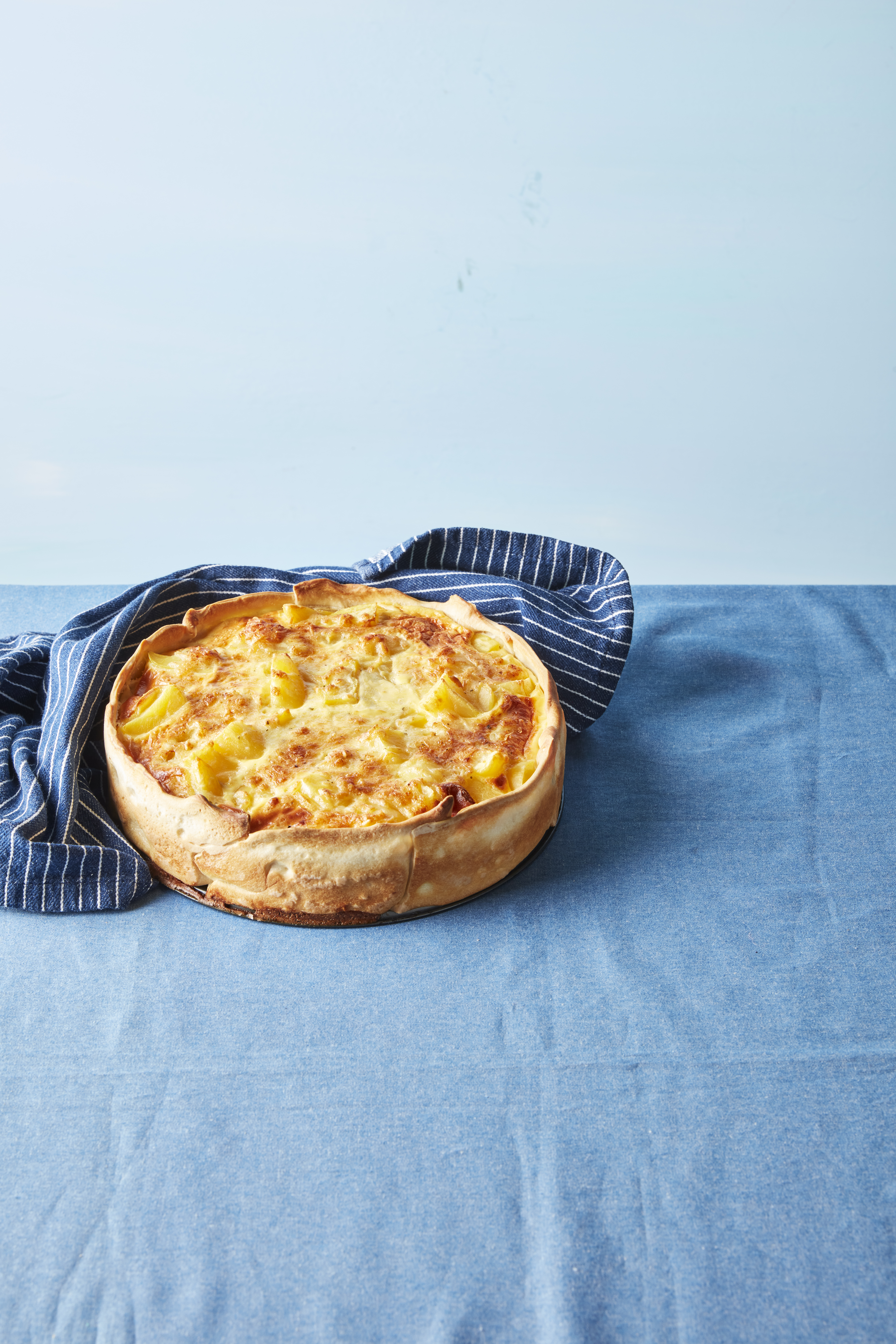 Quiche met aardappel en roomkaas