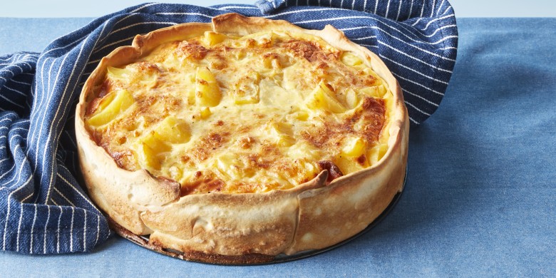 Quiche met aardappel en roomkaas