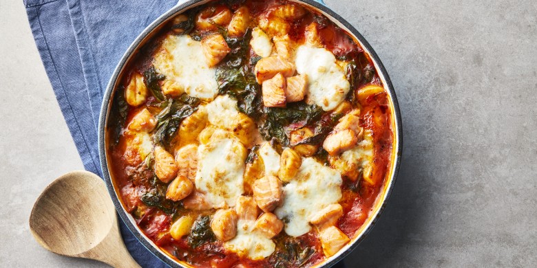 Gnocchi uit de oven met zalm