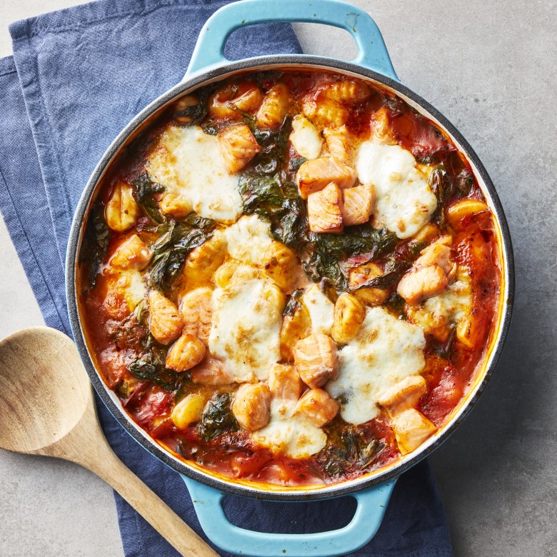 Gnocchi uit de oven met zalm