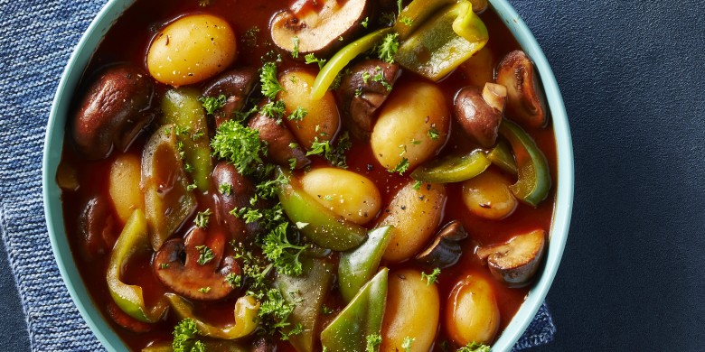 Vegetarische goulash met champignons
