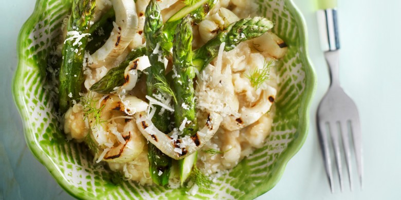 Risotto met gegrilde voorjaarsgroenten