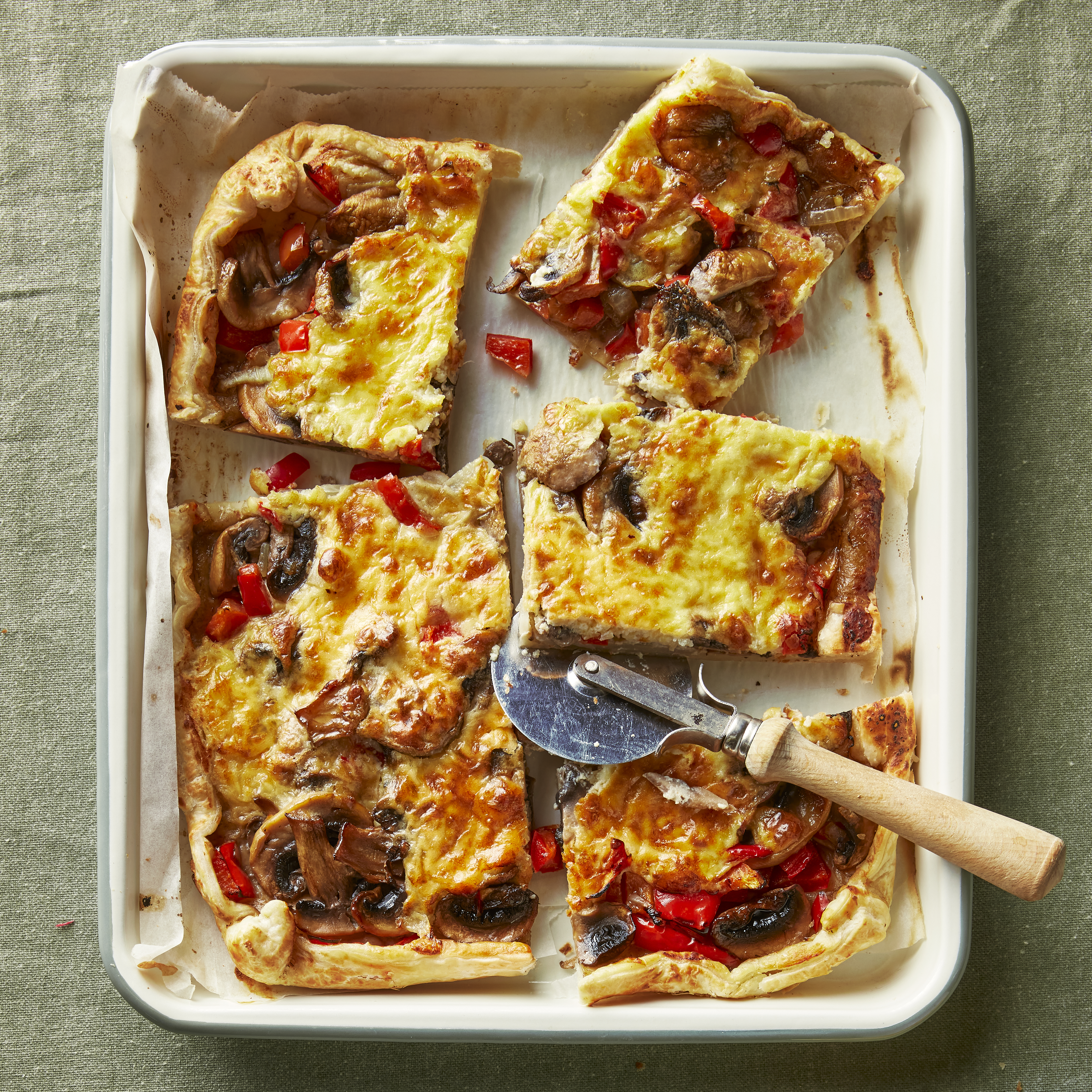 Vegetarische plaattaart met champignons