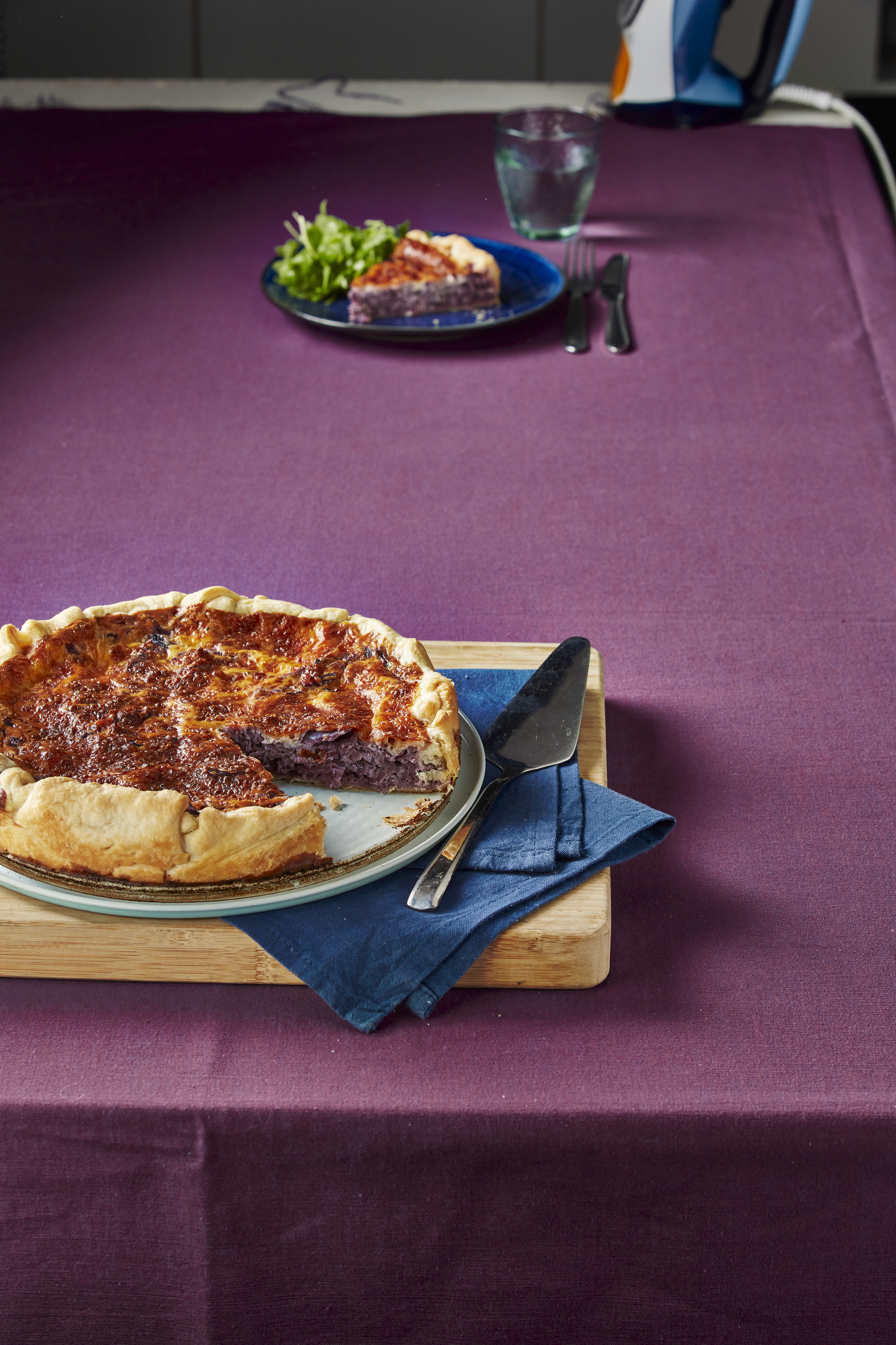 Rodekoolquiche met mozzarella