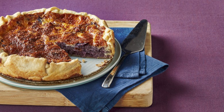 Rodekoolquiche met mozzarella