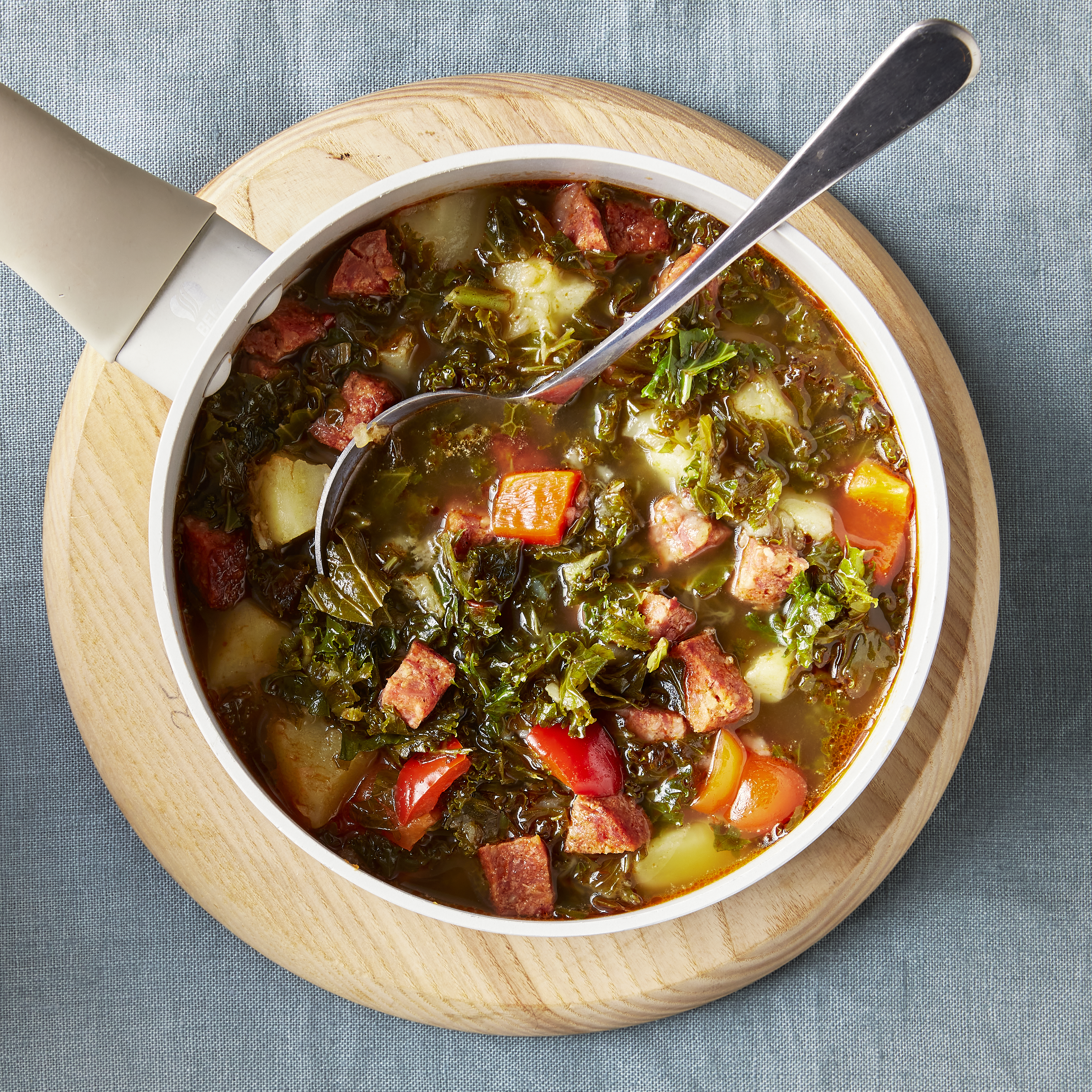 Boerenkoolsoep met aardappel en chorizo
