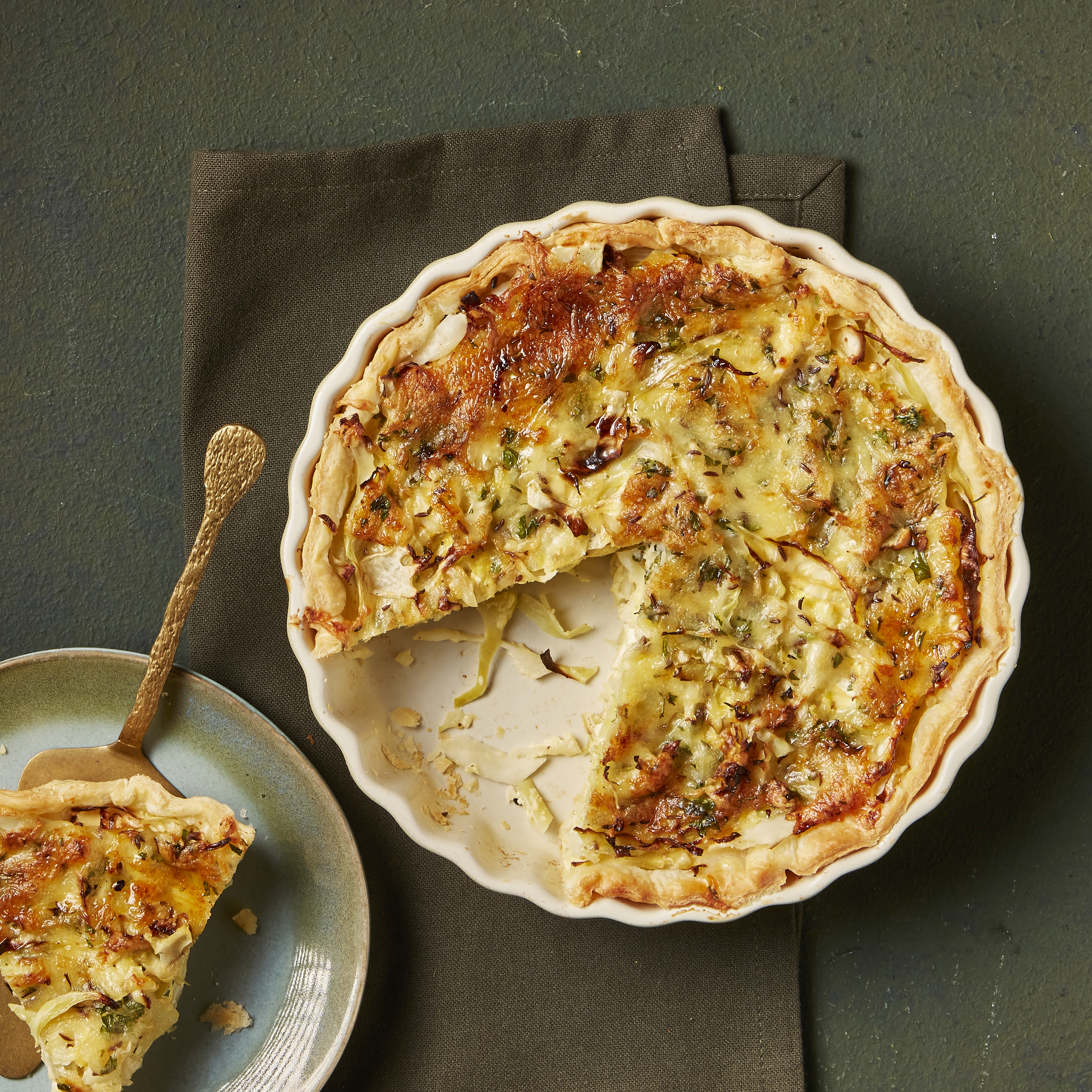 Quiche met witte kool