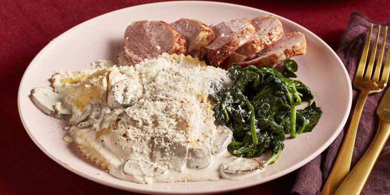 Varkenshaas met champignonroomsaus