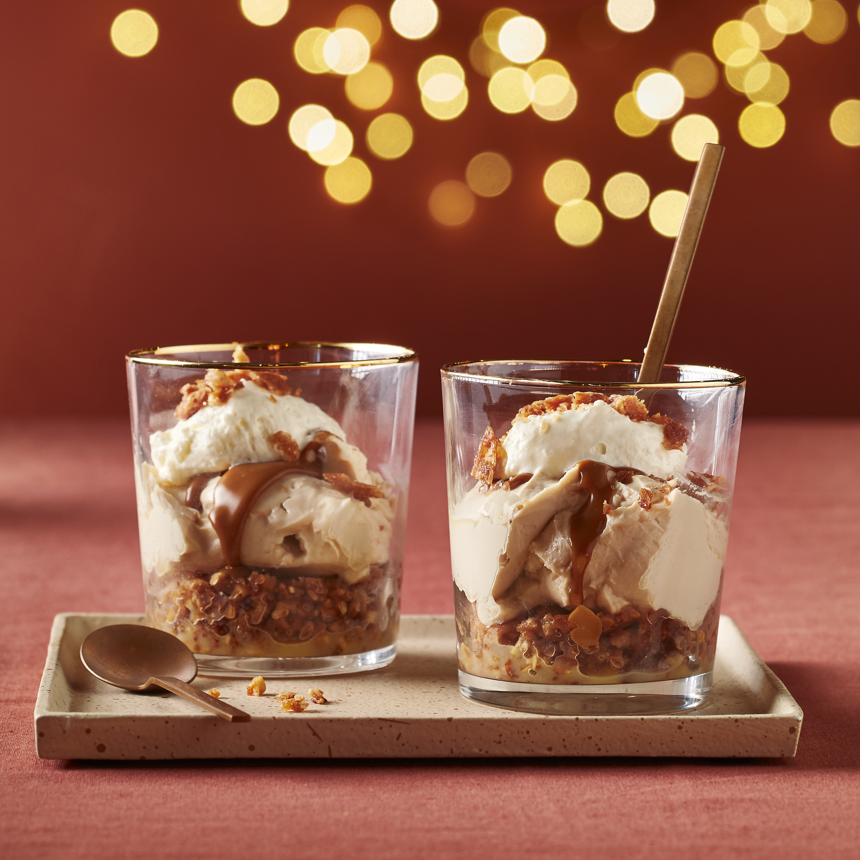 No-bake speculoos cheesecake in glazen