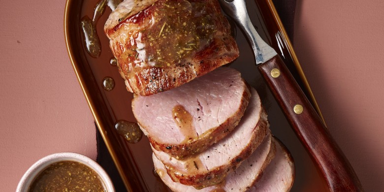 Rollade met honing-mosterdsaus