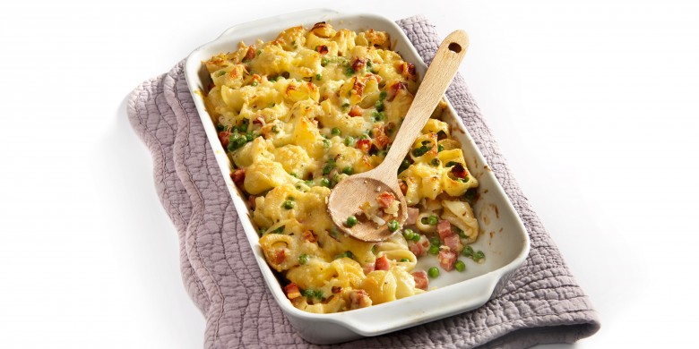 Romige pastaschotel met ham