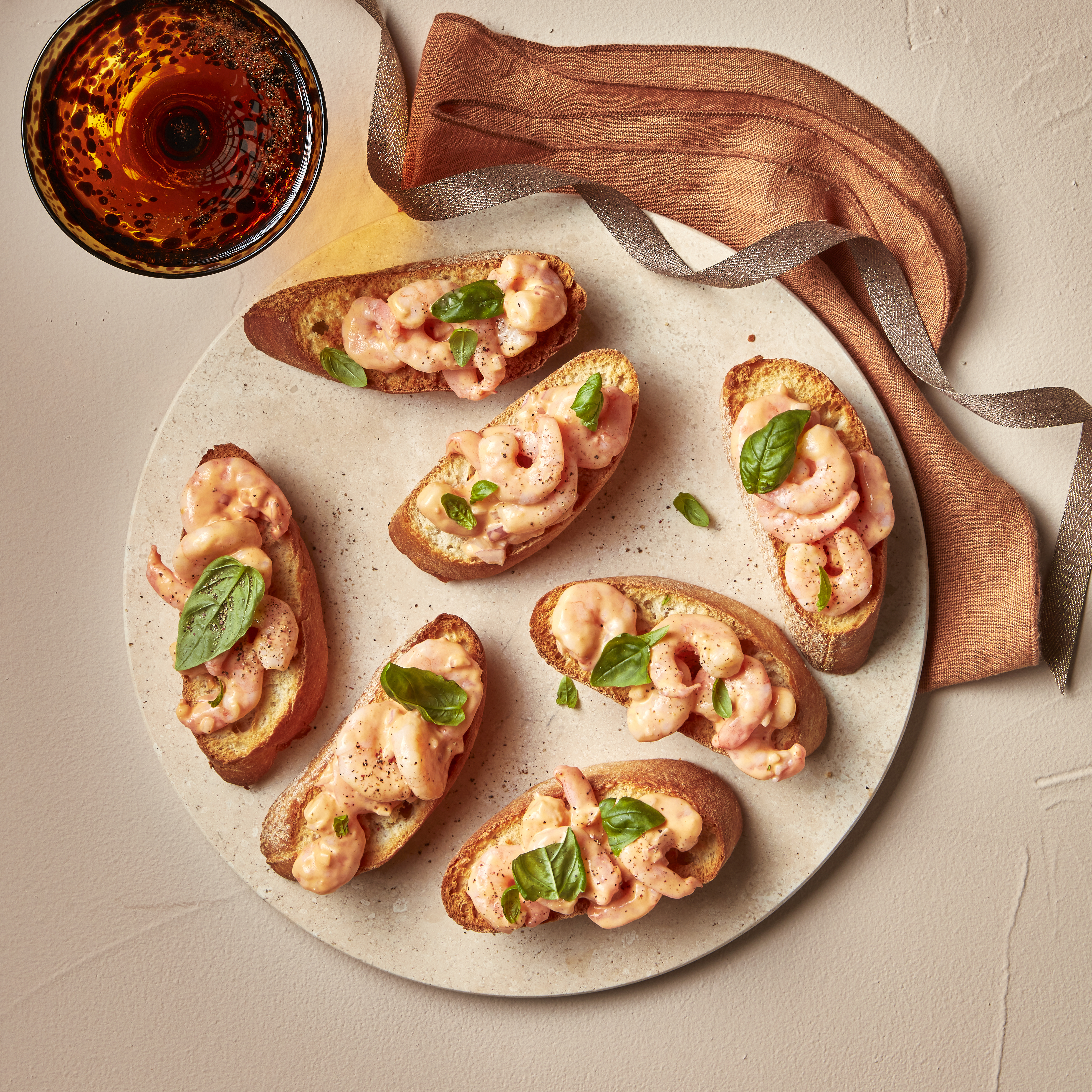 Bruschetta met garnalen