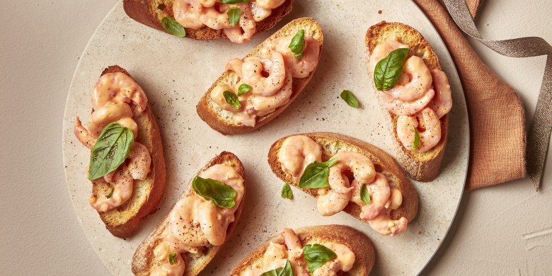 Bruschetta met garnalen