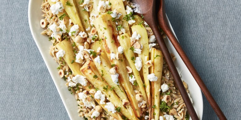 Geroosterde pastinaaksalade met geitenkaas