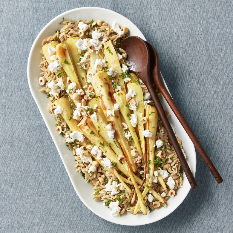 Geroosterde pastinaaksalade met geitenkaas