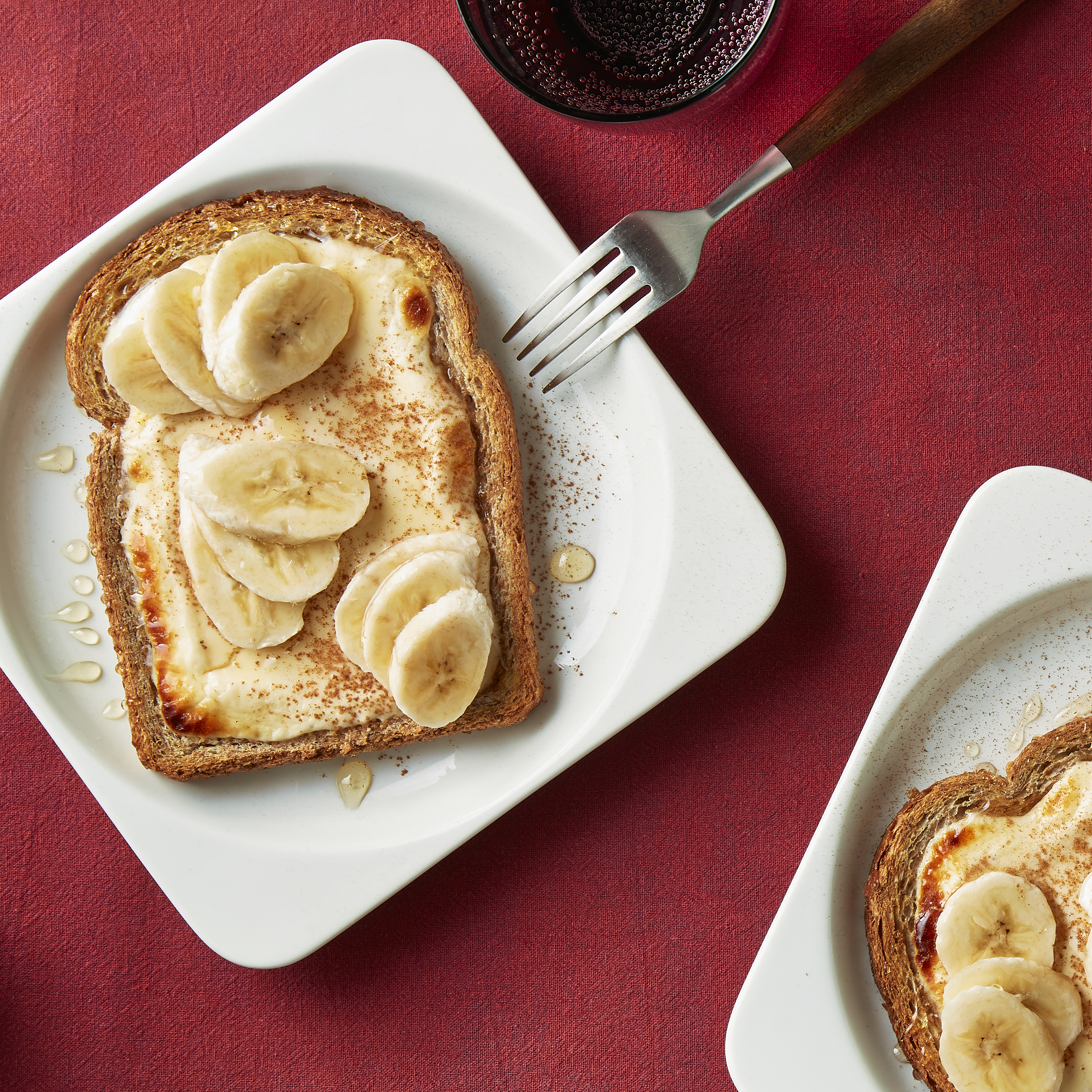 Airfryer custardtoast met banaan en kaneel