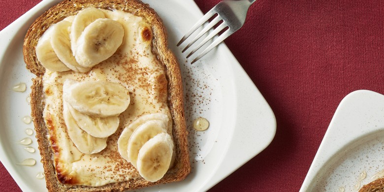 Airfryer custardtoast met banaan en kaneel