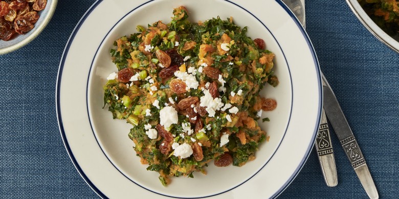 Boerenkoolstamppot met zoete aardappel
