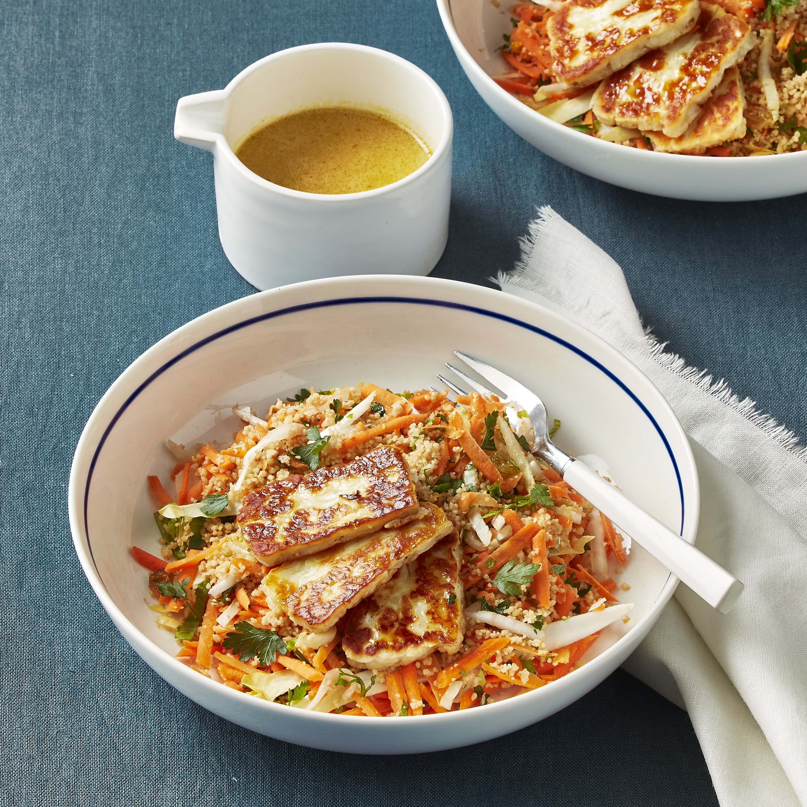 Winterse couscous met halloumi en wortel