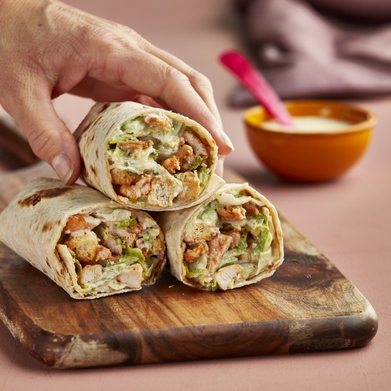 Ceasar salade mealprep-wrap