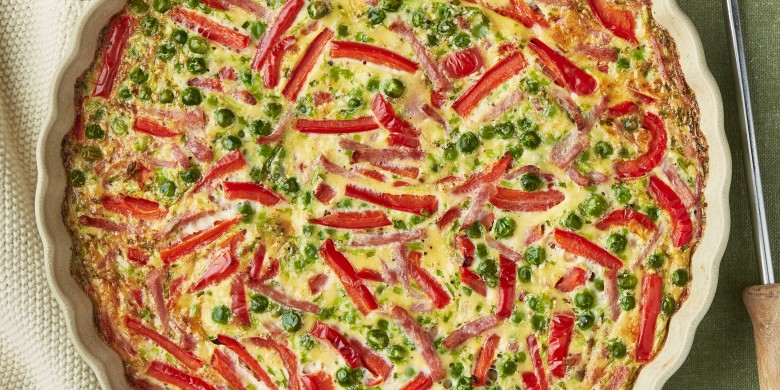 Frittata met paprika en tuinerwten