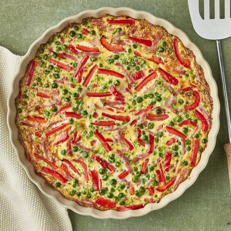 Frittata met paprika en tuinerwten