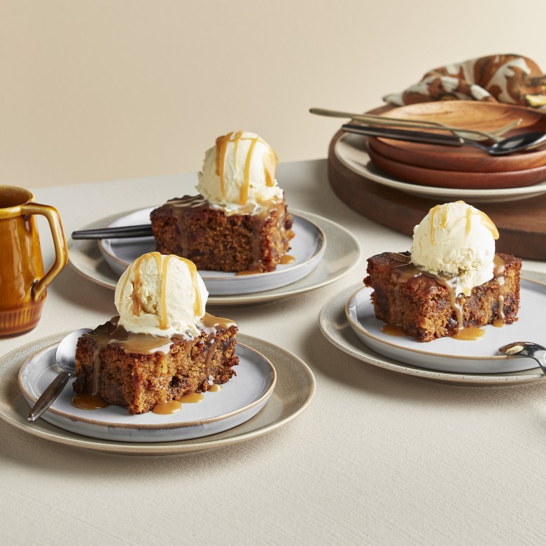 Snelle toffee pudding met ijs